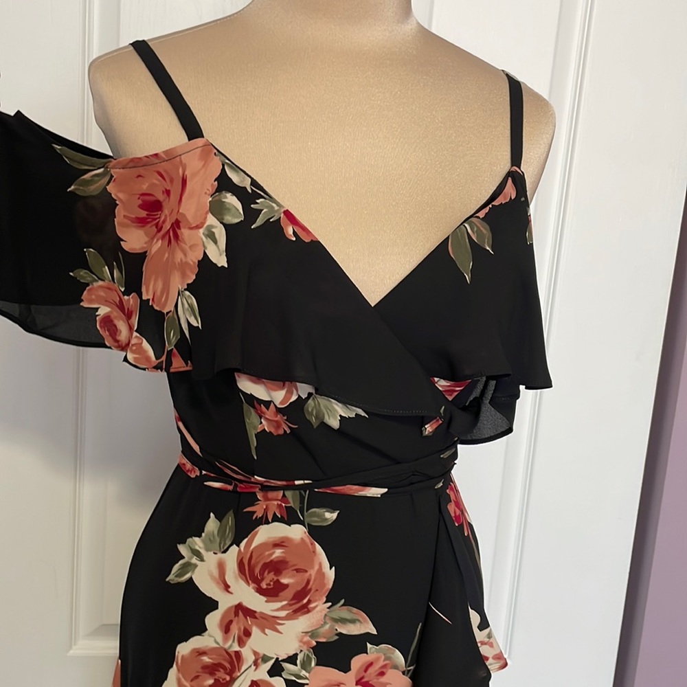 Off-shoulder floral dress